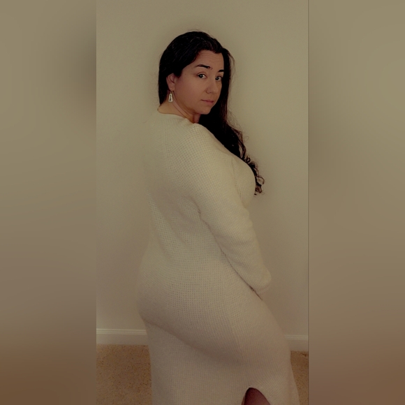 Cozy Beige Dress. SO COMFORTABLE! Like wearing a blanket. - Picture 2 of 5